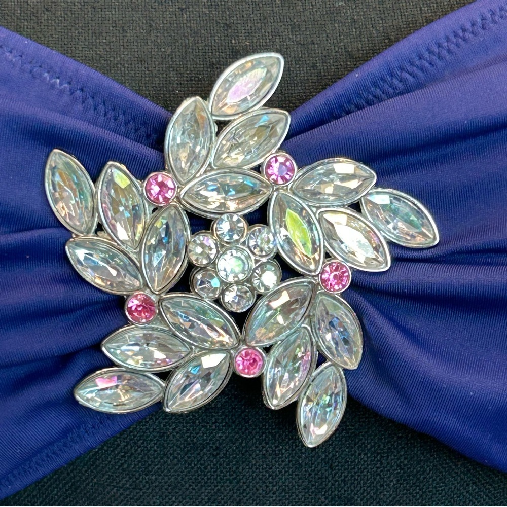 Victoria's Secret blue bandeau bikini top gem jewelled Sz M - Picture 6 of 14